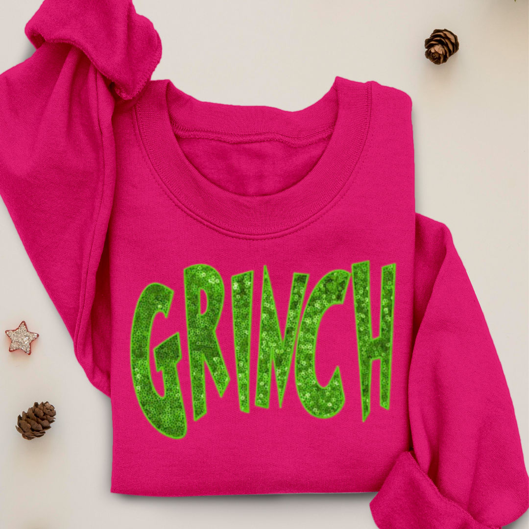 Mean Green Grinch Faux Glitter