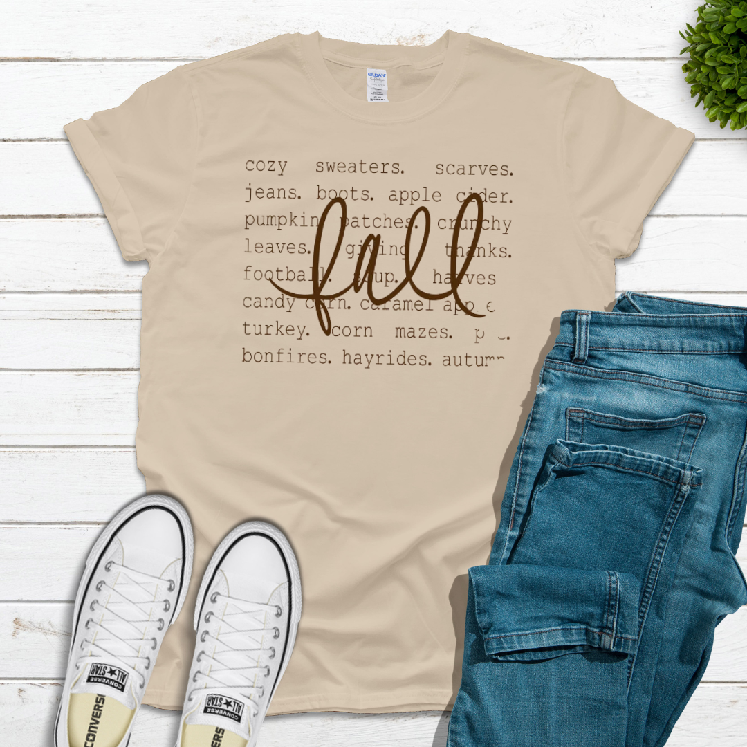 Fall Words (Brown Print)