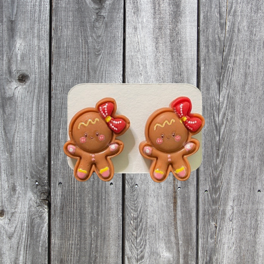 Gingerbread Girl Resin Earrings