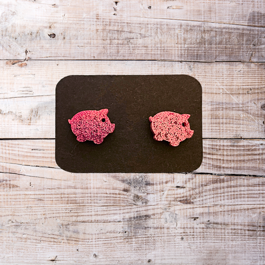 Pink Pig Earrings