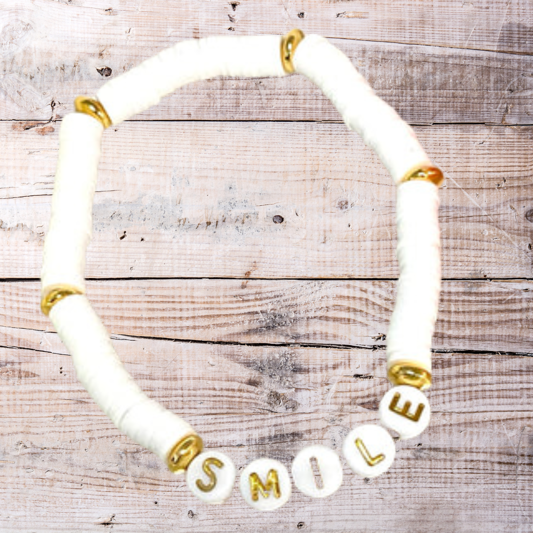 SMILE Heishi Bead Bracelet