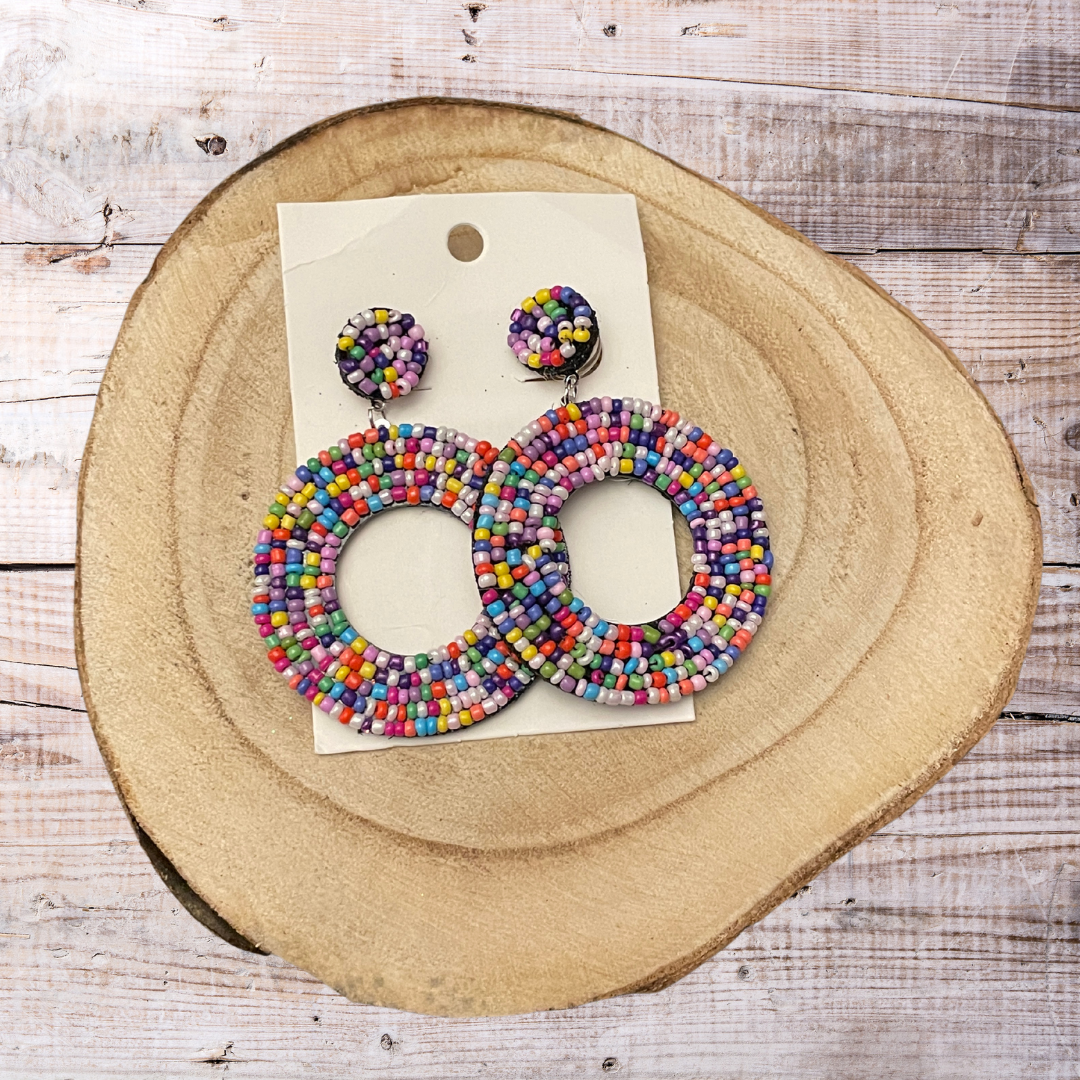 Bead Ring Earrings