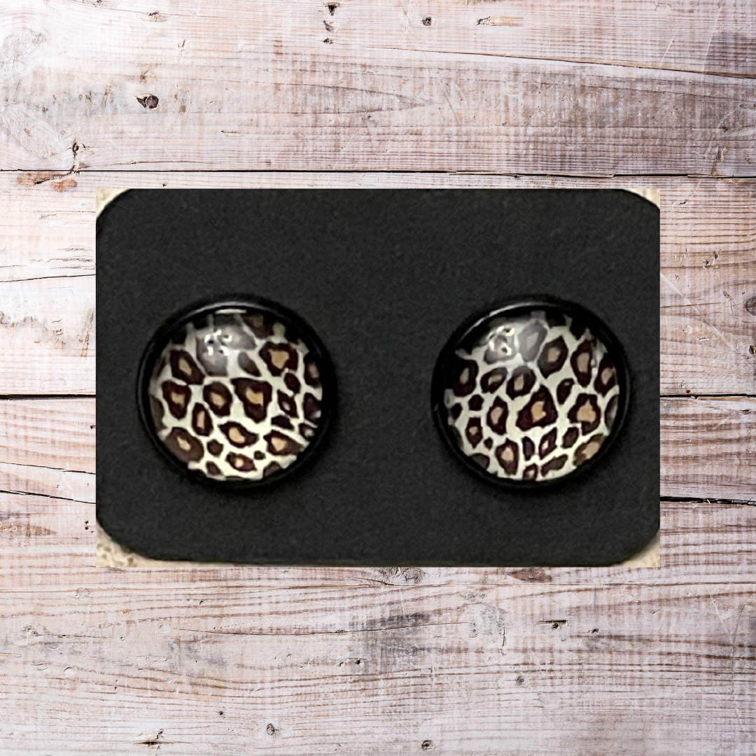 Brown Leopard Earrings