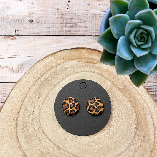 Leopard Fabric Earrings