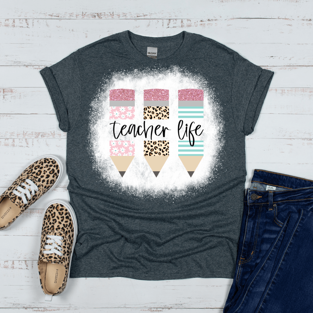 Rainbow Teacher Bleached Tee